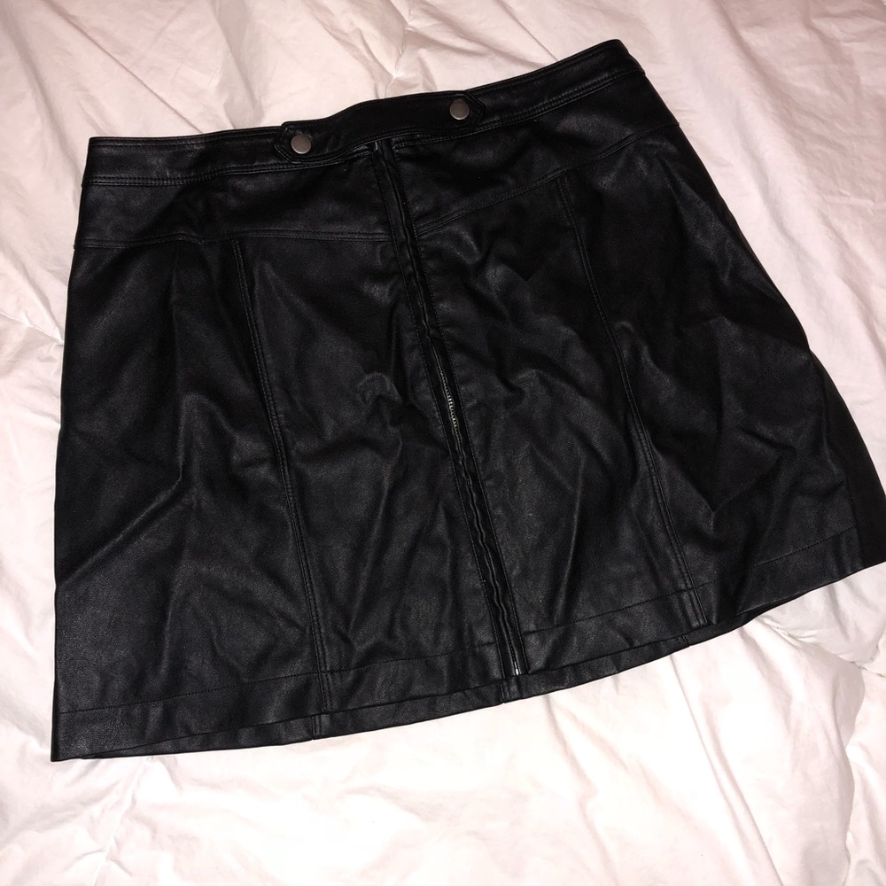 A&F Black Leather Skirt